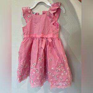 Pink Ruffled Square Neck Sundress